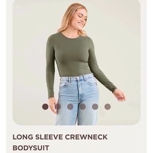 Nuuds Long Sleeve Crew Neck Bodysuit -Olive